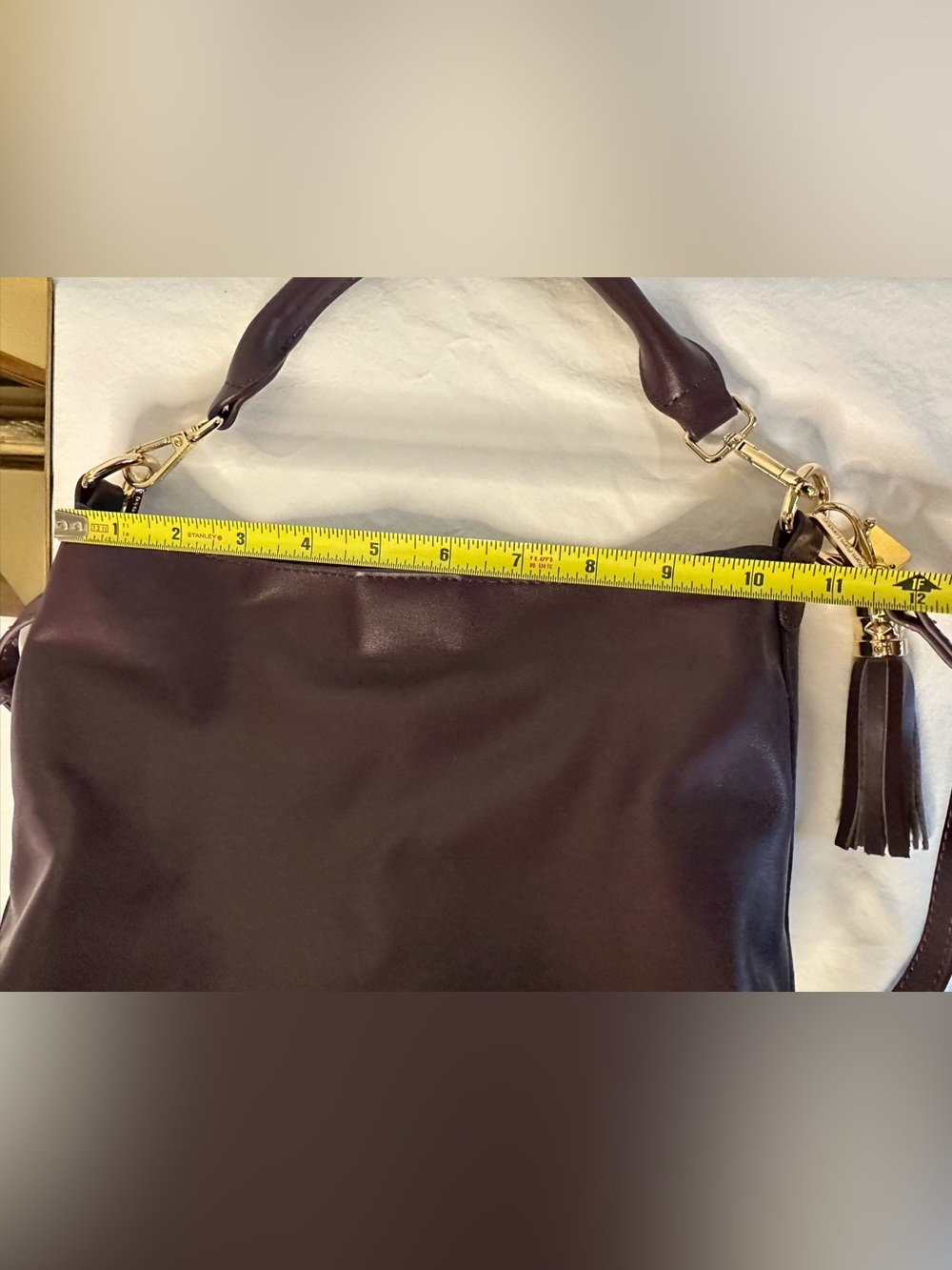 POMPOM LONDON Lambeth Shoulder Hobo Bag in Plum NWOT - Picture 12 of 14